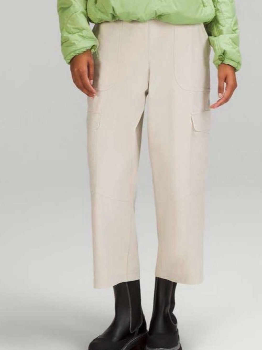 Lululemon Wide Barrel Leg Utility Cargo Pants in Khaki
